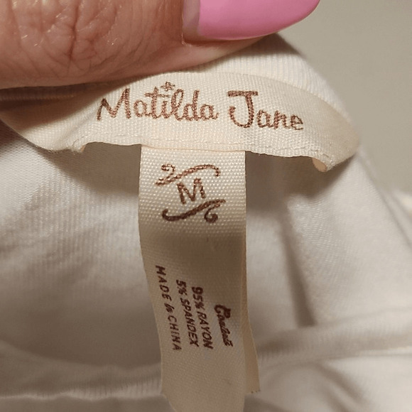 Matilda Jane Rose Floral Print 3/4 Raglan Tee Size Medium (2948) - Picture 4 of 6